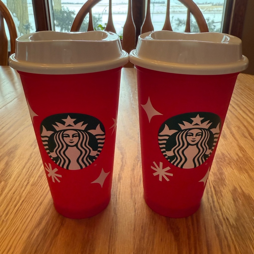 Set of 2 Holiday Starbucks Reusable Cups